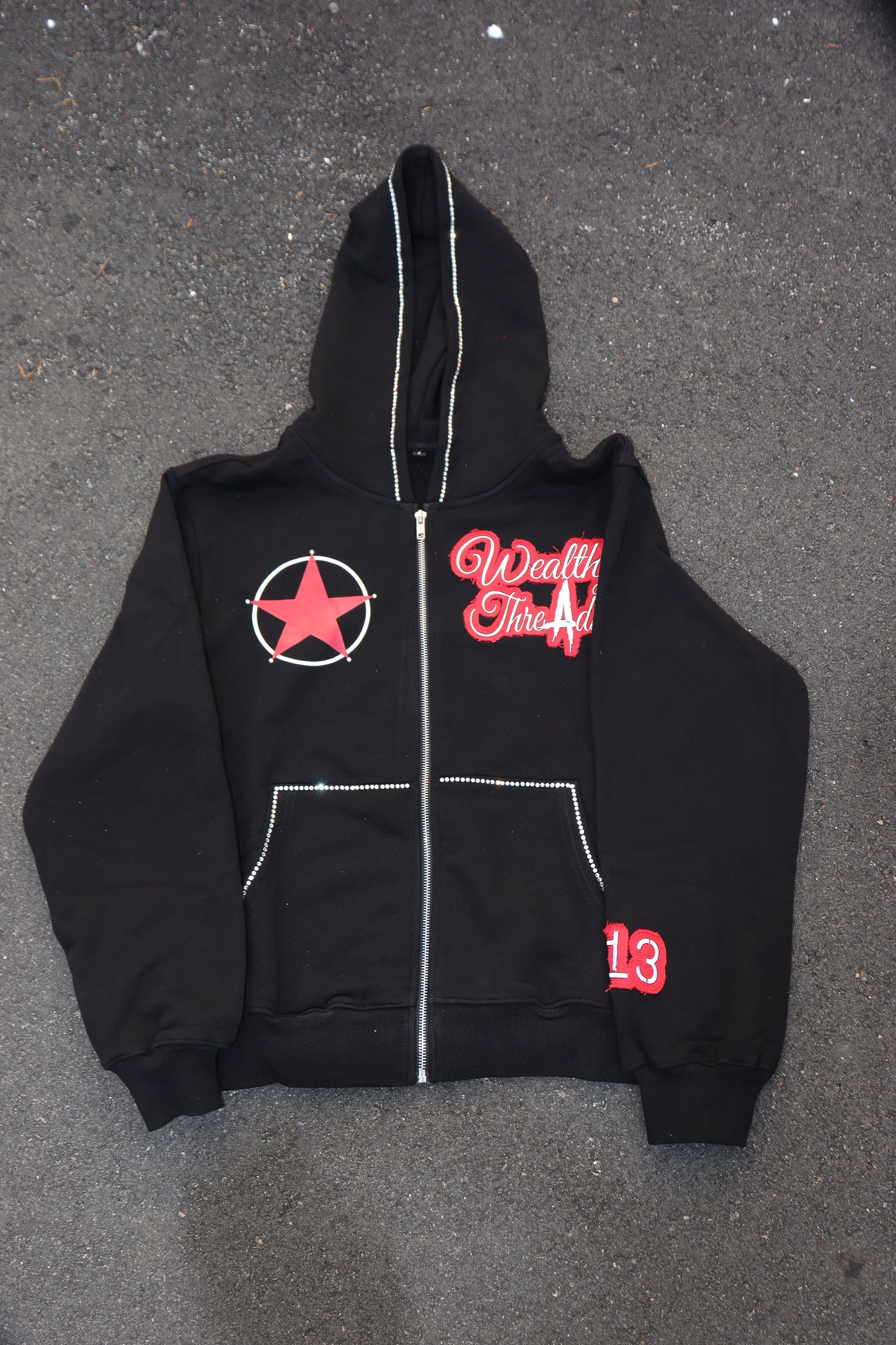 "Money $olves Problems" BLACK & RED ZIP UP