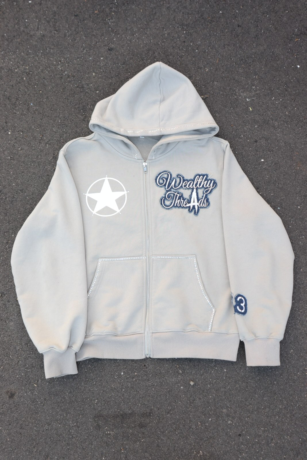 "Money $olves Problems" GRAY & WHITE ZIP UP